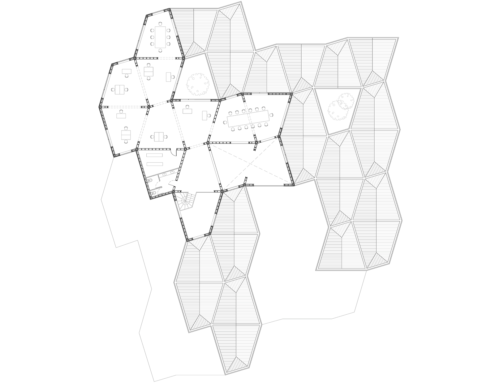 Centre ornithologique pour la lagune de Venise - Plan d’étage du bâtiment d’accueil ossature bois modulaire