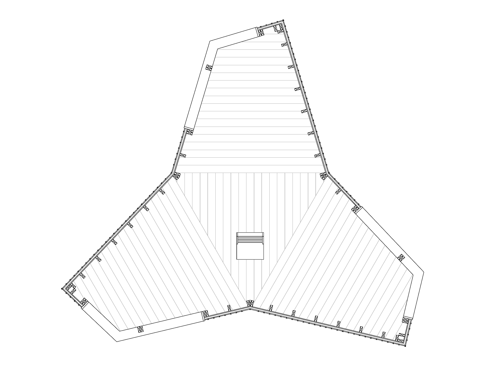 Centre ornithologique pour la lagune de Venise - Plan de niveau haut dédié à l’observation d’un pavillon d’observation