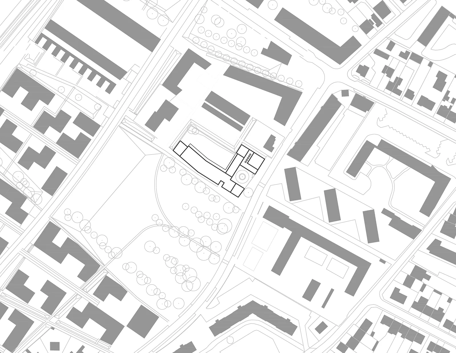 Plan masse de l’école maternelle et accueil périscolaire à Saint-Jacques de la Lande