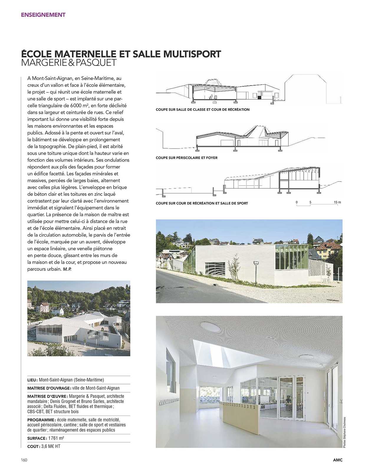 Publication AMC de l’école maternelle et salle multisport à Mont-Saint-Aignan