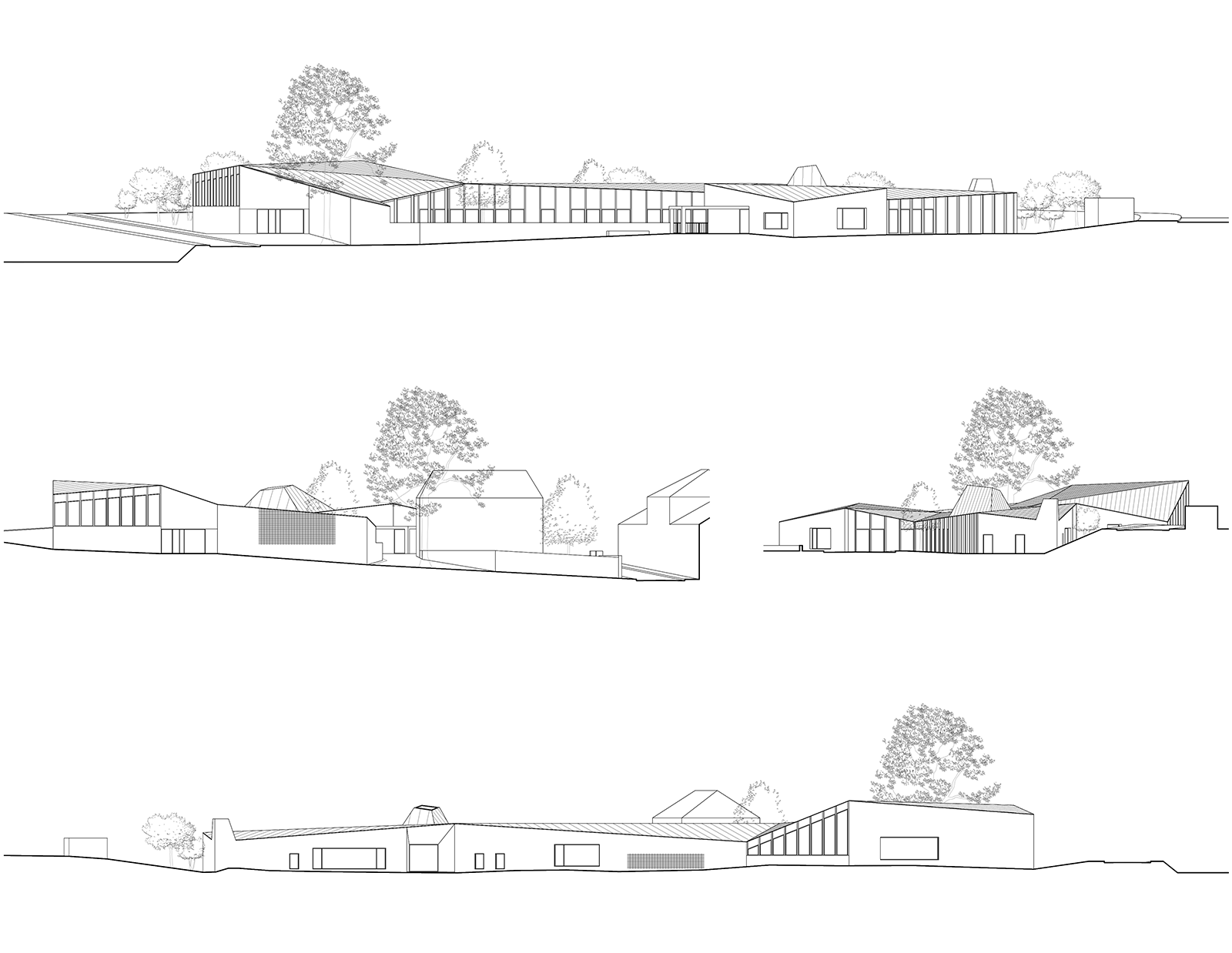Elévations de l’école maternelle et salle multisports Marcellin Berthelot à Mont-Saint-Aignan