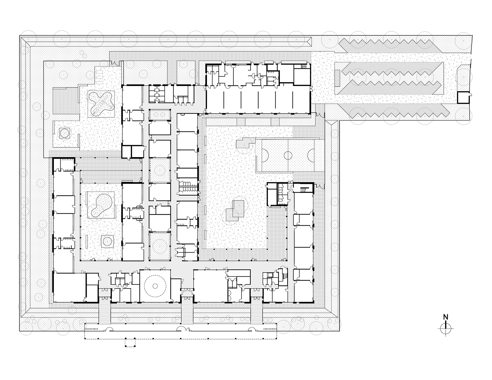 Plan de rez-de-chaussée du groupe scolaire et centre de loisirs Chanteloup à Moissy-Cramayel