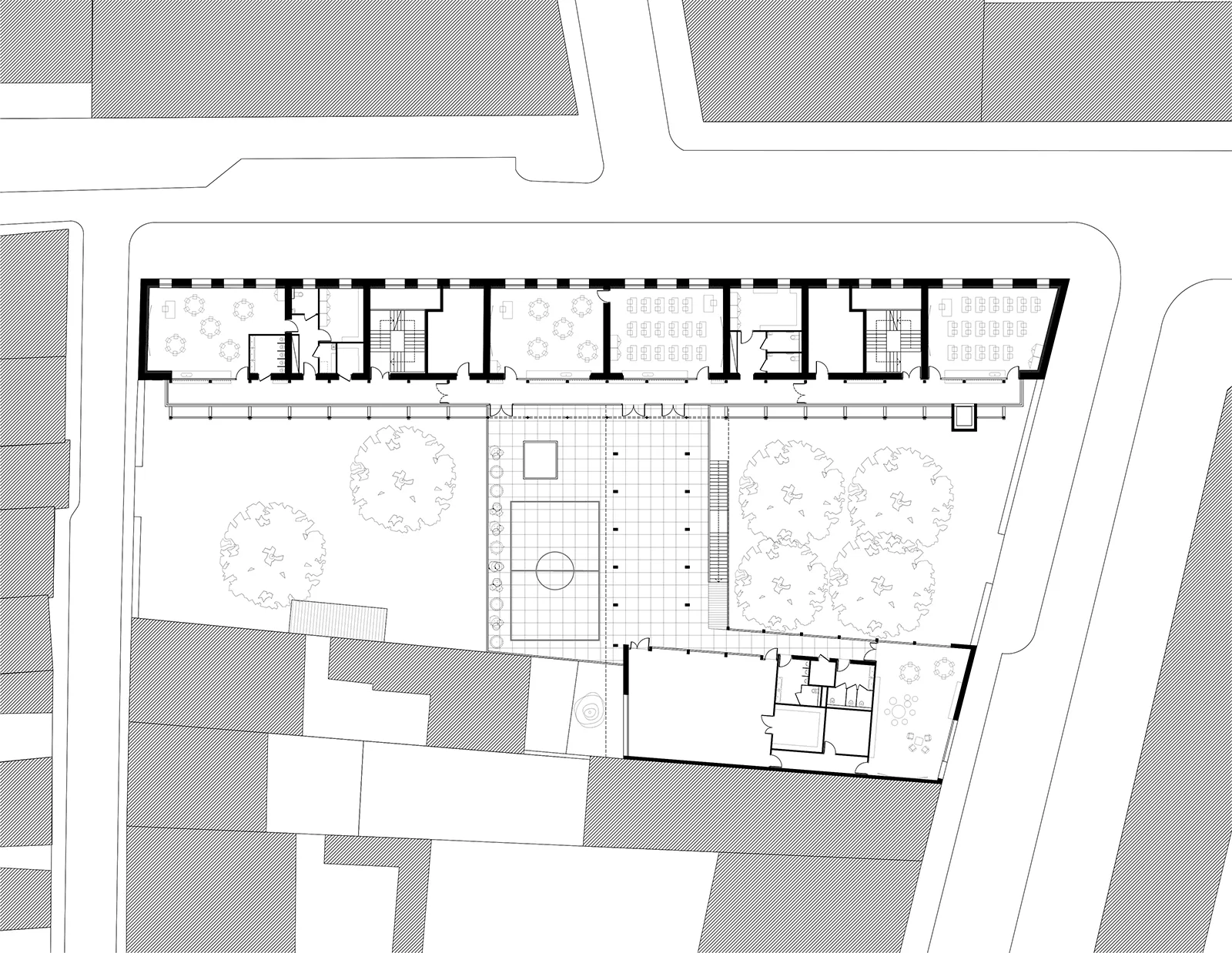 Plan du premier étage de l’école Sainte-Cécile à Marseille