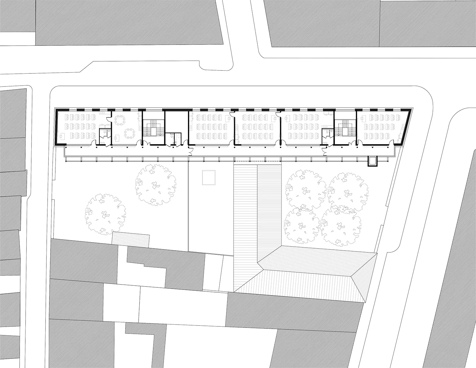 Plan du deuxième étage en surélévation de l’école Sainte-Cécile à Marseille